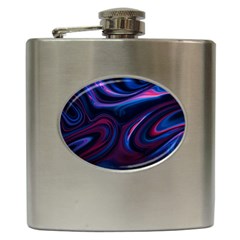 Purple Blue Swirl Abstract Hip Flask (6 Oz)