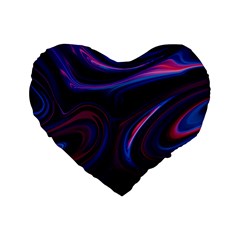 Purple Blue Swirl Abstract Standard 16  Premium Heart Shape Cushions