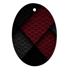 Red Black Abstract Pride Abstract Digital Art Ornament (oval)