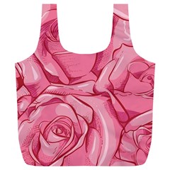 Pink Roses Pattern Floral Patterns Full Print Recycle Bag (xl) by Jancukart