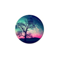 Tree Abstract Field Galaxy Night Nature Golf Ball Marker (4 Pack) by Jancukart