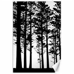 Trees Forest Woods Woodland Trunk Canvas 24  X 36 