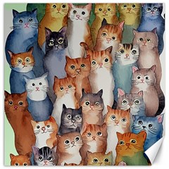 Cats Watercolor Pet Animal Mammal Canvas 20  X 20 