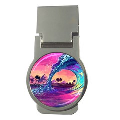 Retro Wave Ocean Money Clips (round)  by Semog4