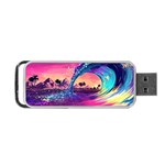 Retro Wave Ocean Portable USB Flash (Two Sides) Front