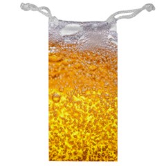 Texture Pattern Macro Glass Of Beer Foam White Yellow Bubble Jewelry Bag by Semog4
