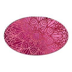 Pink Mandala Glitter Bohemian Girly Glitter Oval Magnet by Semog4