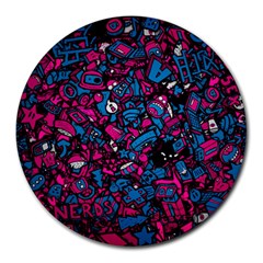 Grafitti Graffiti Abstract Artwork Digital Round Mousepad by Semog4