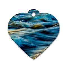 Waves Abstract Waves Abstract Dog Tag Heart (one Side) by Semog4