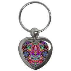 Flower Patterns Abstract Pattern Digital Art Key Chain (heart) by Semog4