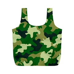 Green Military Background Camouflage Full Print Recycle Bag (m) by Semog4