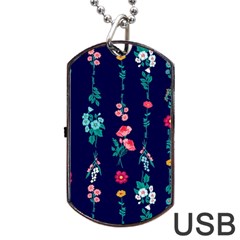 Flowers Pattern Bouquets Colorful Dog Tag Usb Flash (one Side) by Semog4