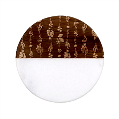 Flowers Pattern Bouquets Colorful Classic Marble Wood Coaster (round)  by Semog4