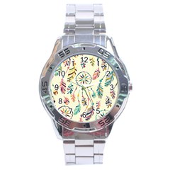 Dreamcatcher Abstract Pattern Stainless Steel Analogue Watch