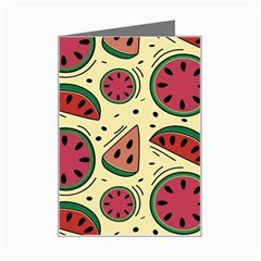 Watermelon Pattern Slices Fruit Mini Greeting Card by Semog4