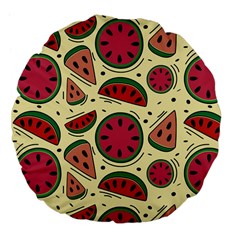 Watermelon Pattern Slices Fruit Large 18  Premium Flano Round Cushions