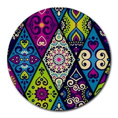 Ethnic Pattern Abstract Round Mousepad