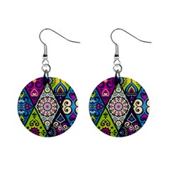 Ethnic Pattern Abstract Mini Button Earrings