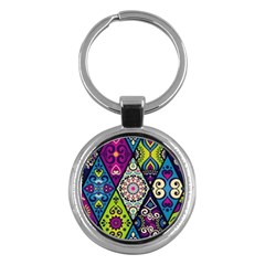 Ethnic Pattern Abstract Key Chain (Round)