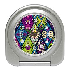 Ethnic Pattern Abstract Travel Alarm Clock by Semog4