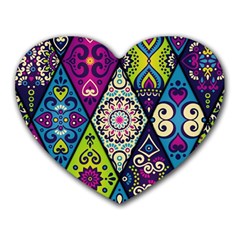 Ethnic Pattern Abstract Heart Mousepad