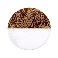 Ethnic Pattern Abstract Classic Marble Wood Coaster (round)  by Semog4