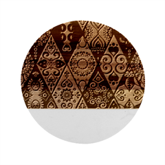 Ethnic Pattern Abstract Marble Wood Coaster (Round)