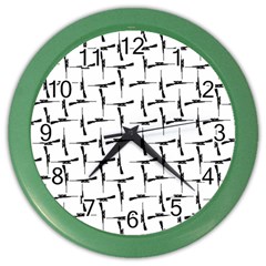 Precision Pursuit: Hunting Motif Black And White Pattern Color Wall Clock by dflcprintsclothing