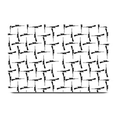 Precision Pursuit: Hunting Motif Black And White Pattern Plate Mats by dflcprintsclothing