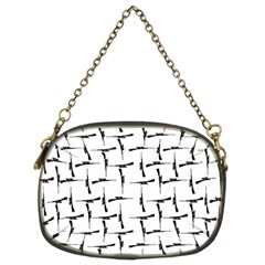 Precision Pursuit: Hunting Motif Black And White Pattern Chain Purse (two Sides)