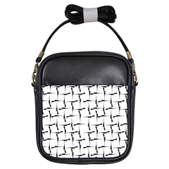 Precision Pursuit: Hunting Motif Black And White Pattern Girls Sling Bag by dflcprintsclothing