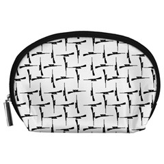 Precision Pursuit: Hunting Motif Black And White Pattern Accessory Pouch (large) by dflcprintsclothing