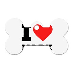 I Love Mark Dog Tag Bone (two Sides) by ilovewhateva
