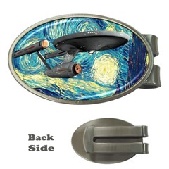 Star Trek Starship The Starry Night Van Gogh Money Clips (oval)  by Semog4