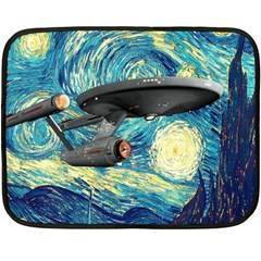 Star Trek Starship The Starry Night Van Gogh Fleece Blanket (mini) by Semog4
