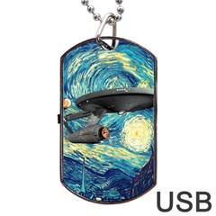 Star Trek Starship The Starry Night Van Gogh Dog Tag Usb Flash (two Sides) by Semog4