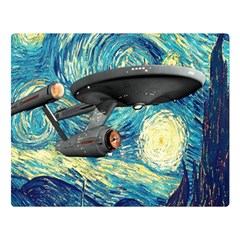 Star Trek Starship The Starry Night Van Gogh Two Sides Premium Plush Fleece Blanket (large) by Semog4