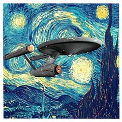 Star Trek Starship The Starry Night Van Gogh Wooden Puzzle Square by Semog4