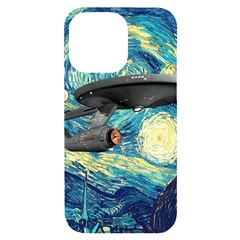 Star Trek Starship The Starry Night Van Gogh Iphone 14 Pro Max Black Uv Print Case by Semog4