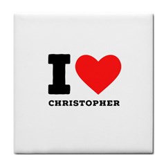 I Love Christopher  Tile Coaster by ilovewhateva