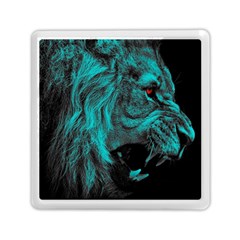 Angry Male Lion Predator Carnivore Memory Card Reader (square) by Semog4