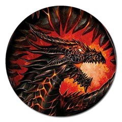 Dragon Fire Magnet 5  (round)