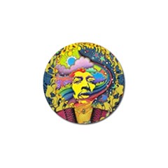 Psychedelic Rock Jimi Hendrix Golf Ball Marker (4 Pack) by Semog4