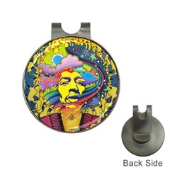 Psychedelic Rock Jimi Hendrix Hat Clips With Golf Markers by Semog4