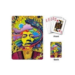 Psychedelic Rock Jimi Hendrix Playing Cards Single Design (mini) by Semog4