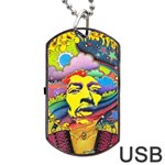 Psychedelic Rock Jimi Hendrix Dog Tag USB Flash (Two Sides) Front