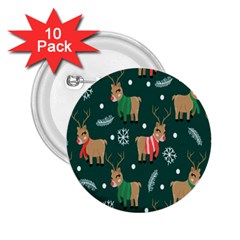 Cute Christmas Pattern Doodle 2.25  Buttons (10 pack) 