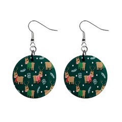 Cute Christmas Pattern Doodle Mini Button Earrings by Semog4