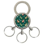 Cute Christmas Pattern Doodle 3-Ring Key Chain Front