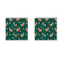 Cute Christmas Pattern Doodle Cufflinks (Square)